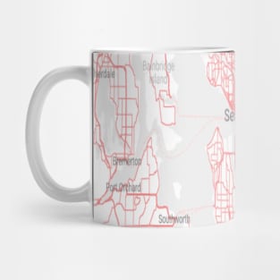 Seattle red & white map Mug